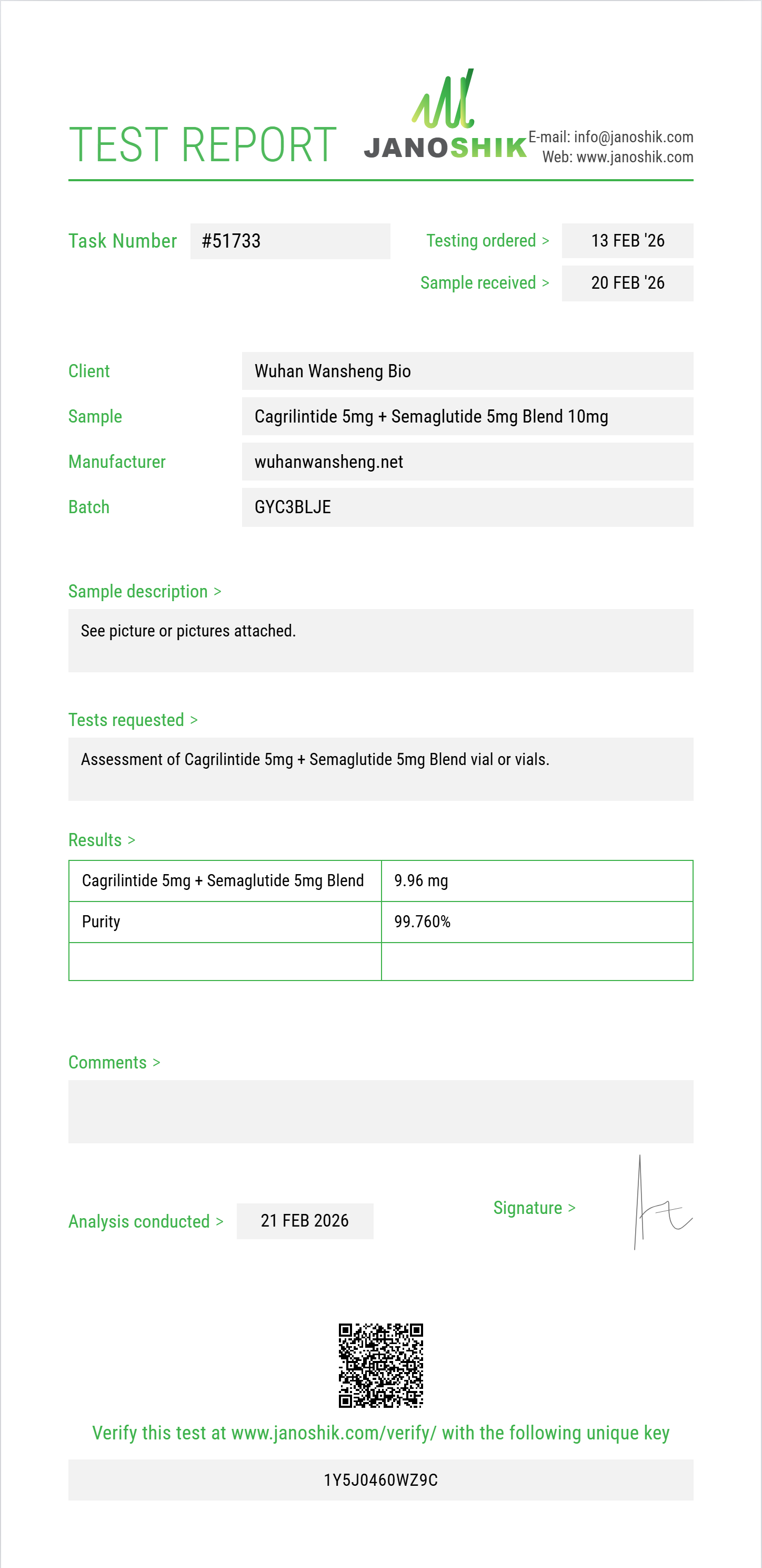 Cagrilintide 5mg + Semaglutide 5mg Blend 10mg