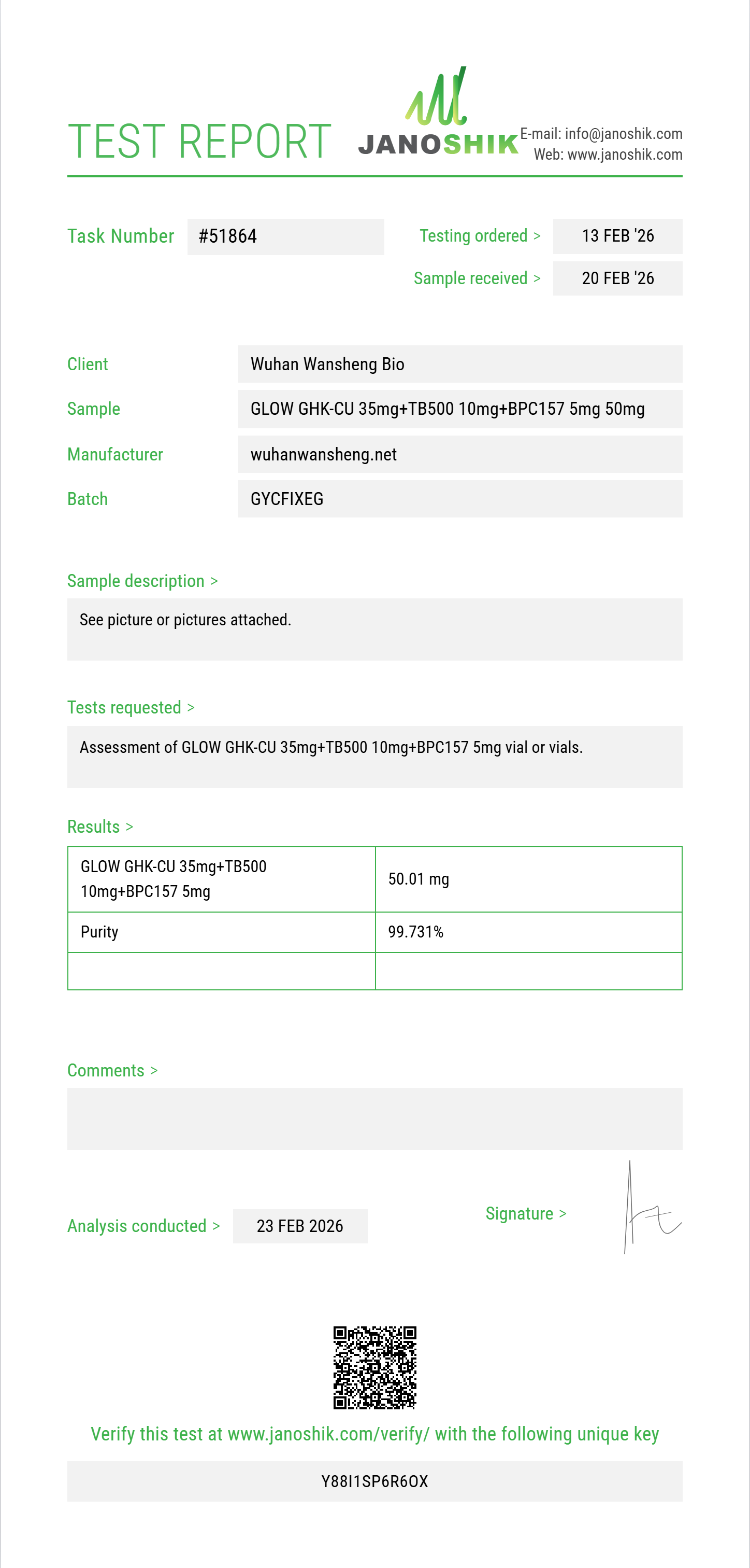 GLOW GHK-CU 35mg+TB500 10mg+BPC157 5mg 50mg