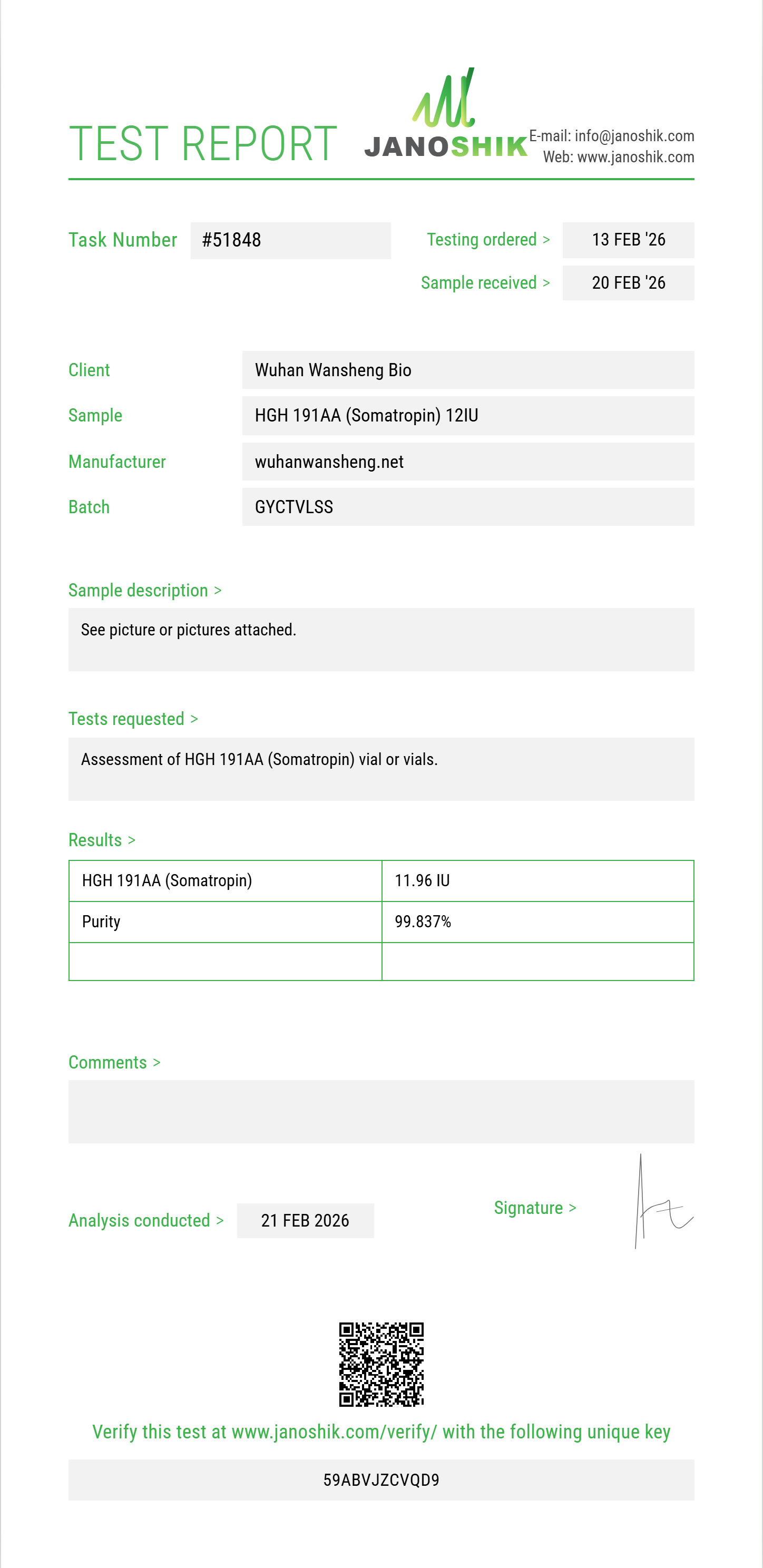 HGH 191AA (Somatropin) 12IU