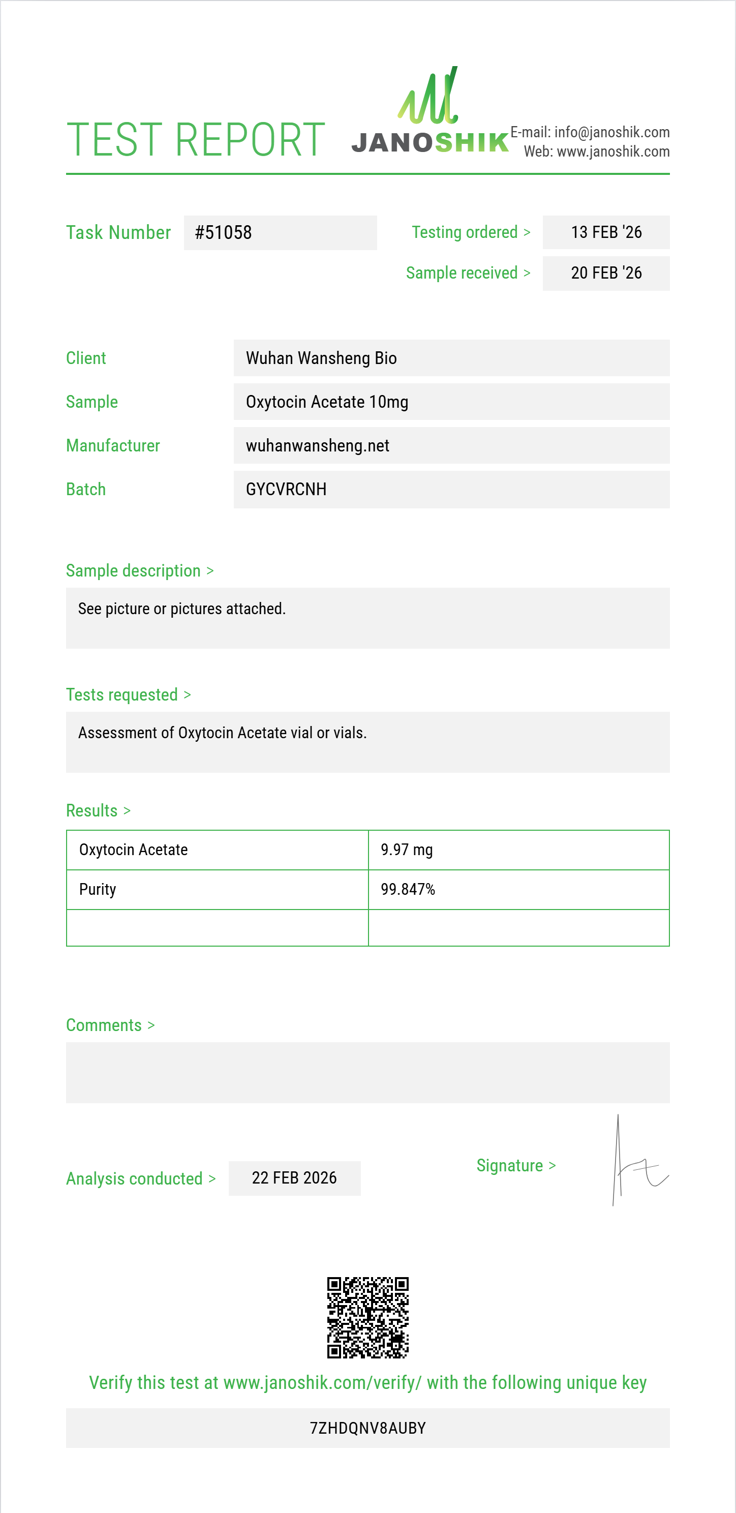 Oxytocin Acetate 10mg