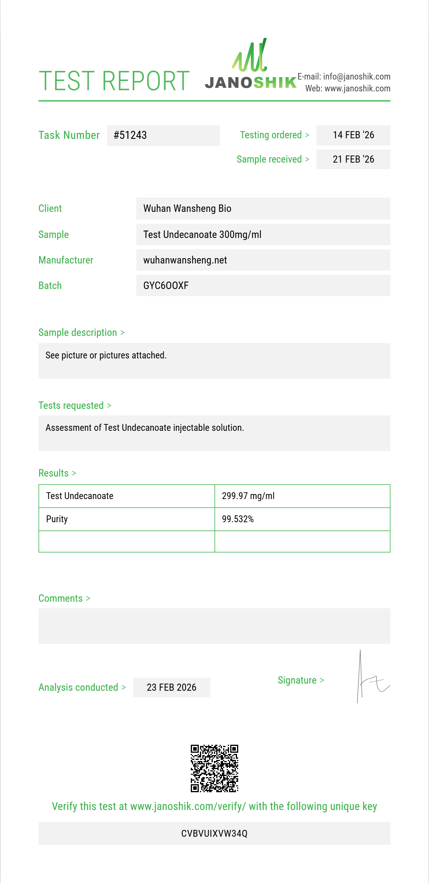 Test Undecanoate 300mgml